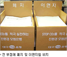 전 부점 페지 및 이면지함 비치